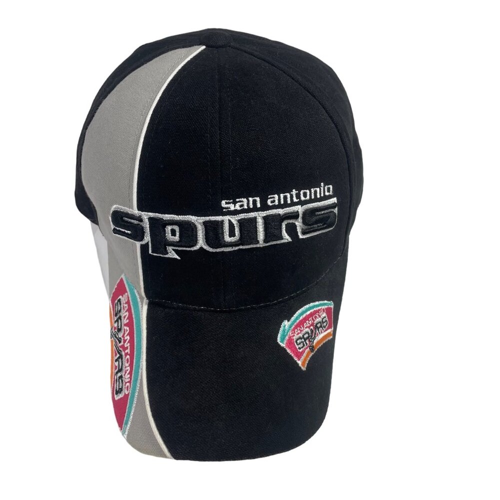San Antonio Spurs NBA Reebok Hat One Size Adjustable Velcro Strap Black & Gray - Picture 1 of 10